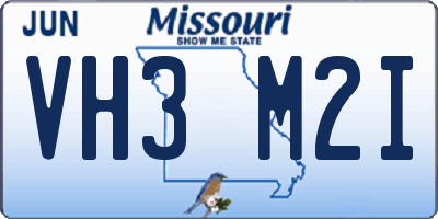 MO license plate VH3M2I
