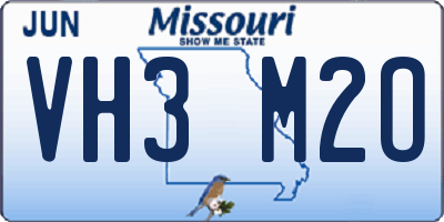 MO license plate VH3M2O