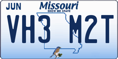 MO license plate VH3M2T