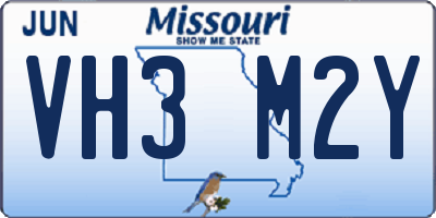 MO license plate VH3M2Y