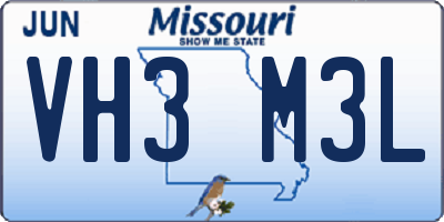 MO license plate VH3M3L