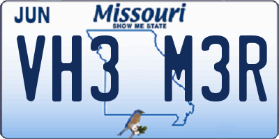 MO license plate VH3M3R