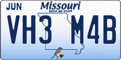 MO license plate VH3M4B