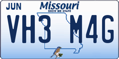 MO license plate VH3M4G