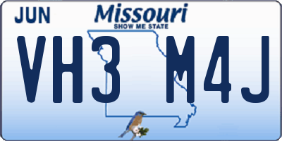 MO license plate VH3M4J