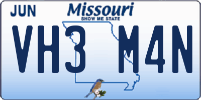 MO license plate VH3M4N