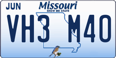 MO license plate VH3M4O