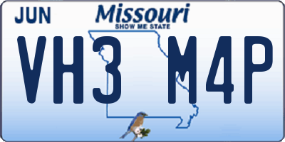 MO license plate VH3M4P