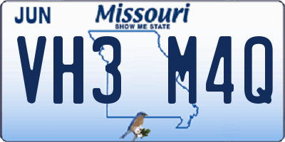 MO license plate VH3M4Q