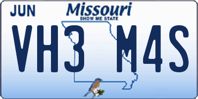 MO license plate VH3M4S