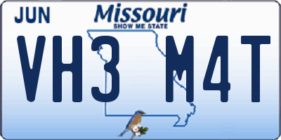 MO license plate VH3M4T
