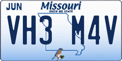 MO license plate VH3M4V