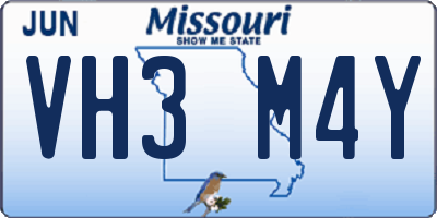 MO license plate VH3M4Y