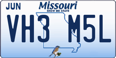 MO license plate VH3M5L
