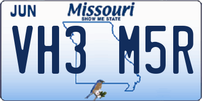 MO license plate VH3M5R