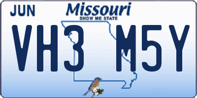 MO license plate VH3M5Y