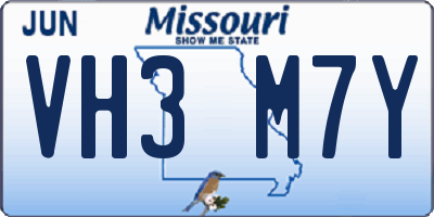 MO license plate VH3M7Y