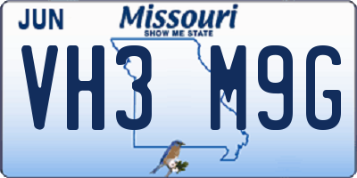 MO license plate VH3M9G