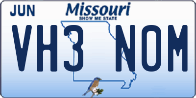 MO license plate VH3N0M