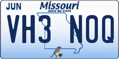 MO license plate VH3N0Q