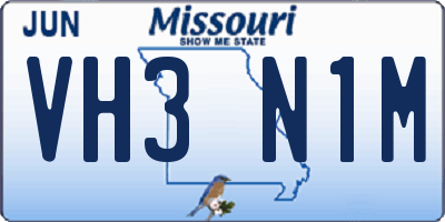 MO license plate VH3N1M