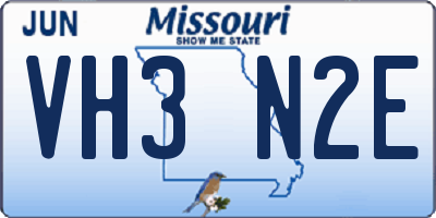 MO license plate VH3N2E