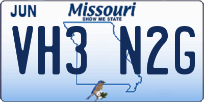 MO license plate VH3N2G