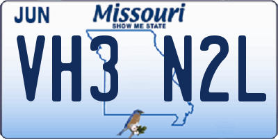 MO license plate VH3N2L