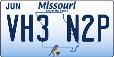 MO license plate VH3N2P