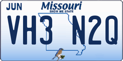 MO license plate VH3N2Q