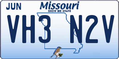 MO license plate VH3N2V