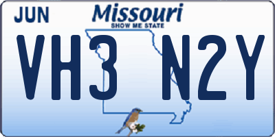MO license plate VH3N2Y