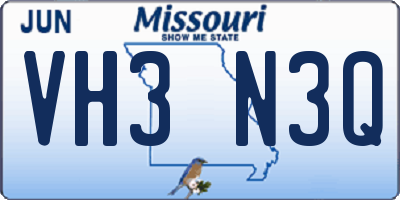 MO license plate VH3N3Q