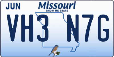 MO license plate VH3N7G