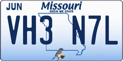 MO license plate VH3N7L