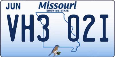 MO license plate VH3O2I