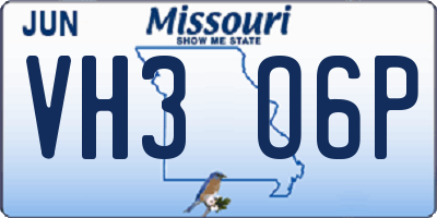 MO license plate VH3O6P