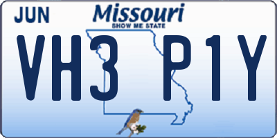 MO license plate VH3P1Y