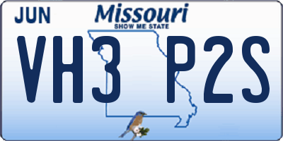 MO license plate VH3P2S