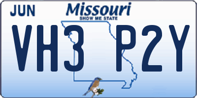 MO license plate VH3P2Y