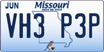 MO license plate VH3P3P