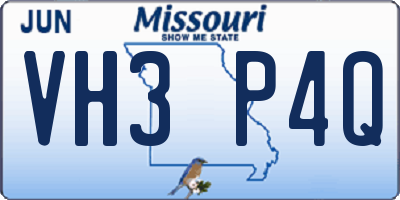 MO license plate VH3P4Q