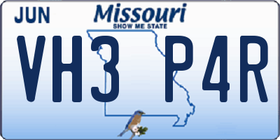 MO license plate VH3P4R