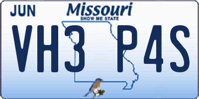 MO license plate VH3P4S