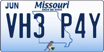 MO license plate VH3P4Y