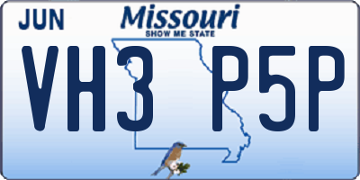 MO license plate VH3P5P