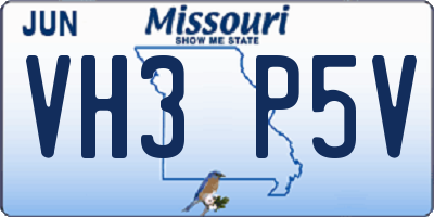 MO license plate VH3P5V