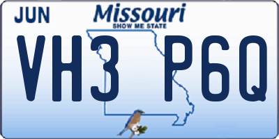 MO license plate VH3P6Q