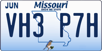 MO license plate VH3P7H