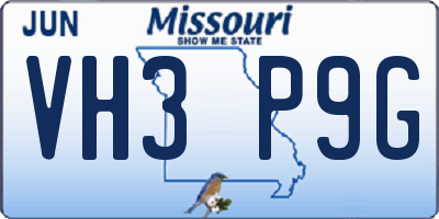 MO license plate VH3P9G
